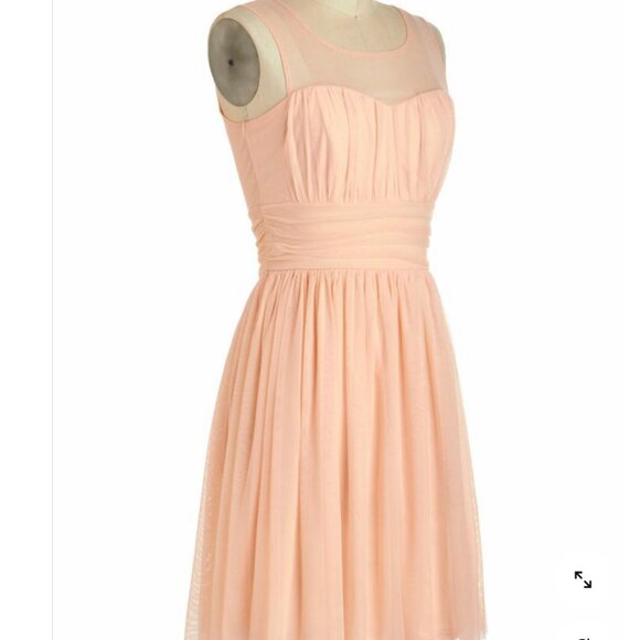 ModCloth Women's Peach Party Dress with Tulle Size Small - Picture 7 of 7